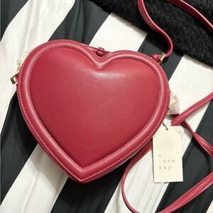 A New Day Pink Heart Crossbody Bag